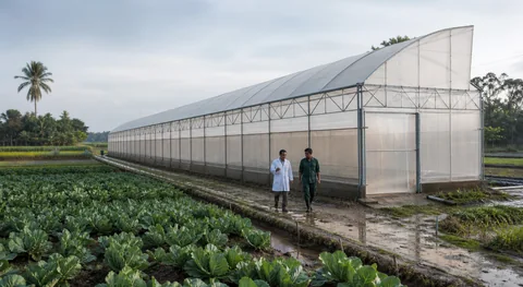 Protected agricultural greenhouse in Bangladesh